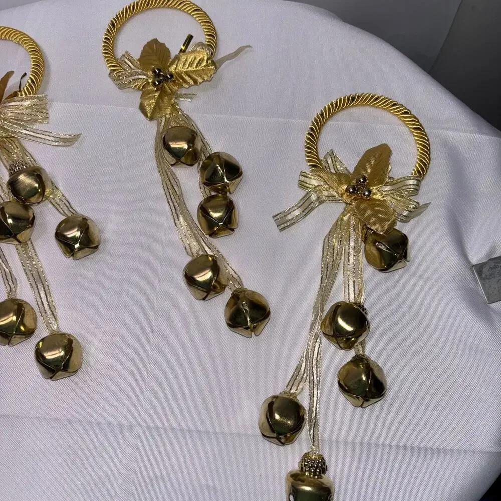 Door Knob Christmas Decoration with Bells Lot of 6